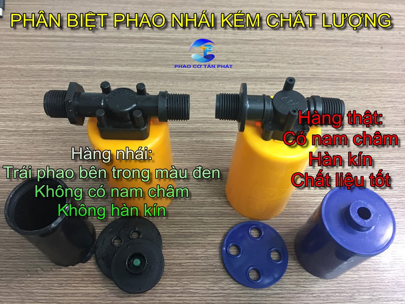 Phân biệt phao cơ giả - Phao cơ giá rẻ hàng kém chất lượng