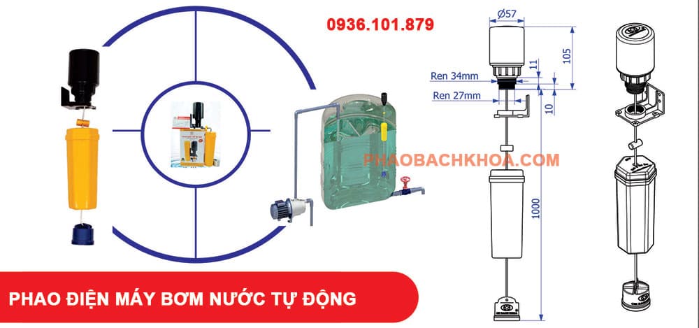 Phao điện máy bơm nước tự động - Chống tràn bồn nước tốt nhất hiện nay
