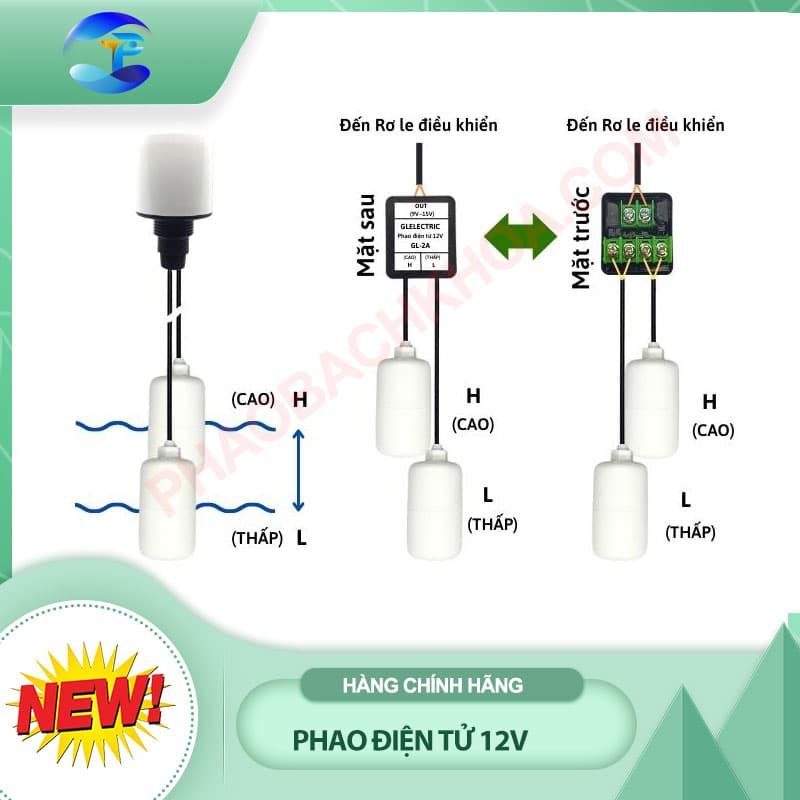 Phao điện tử 12v - Chống tràn bồn nước không có phao điện cơ