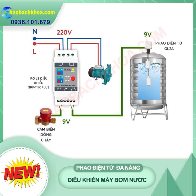 Phao điện bồn nước 9v công suất 1500w