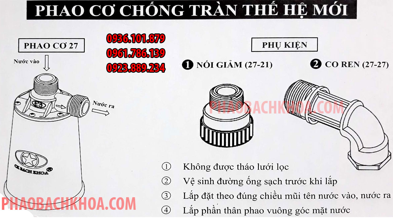 Cấu Tạo Phao Chống Tràn Thế Hệ Mới