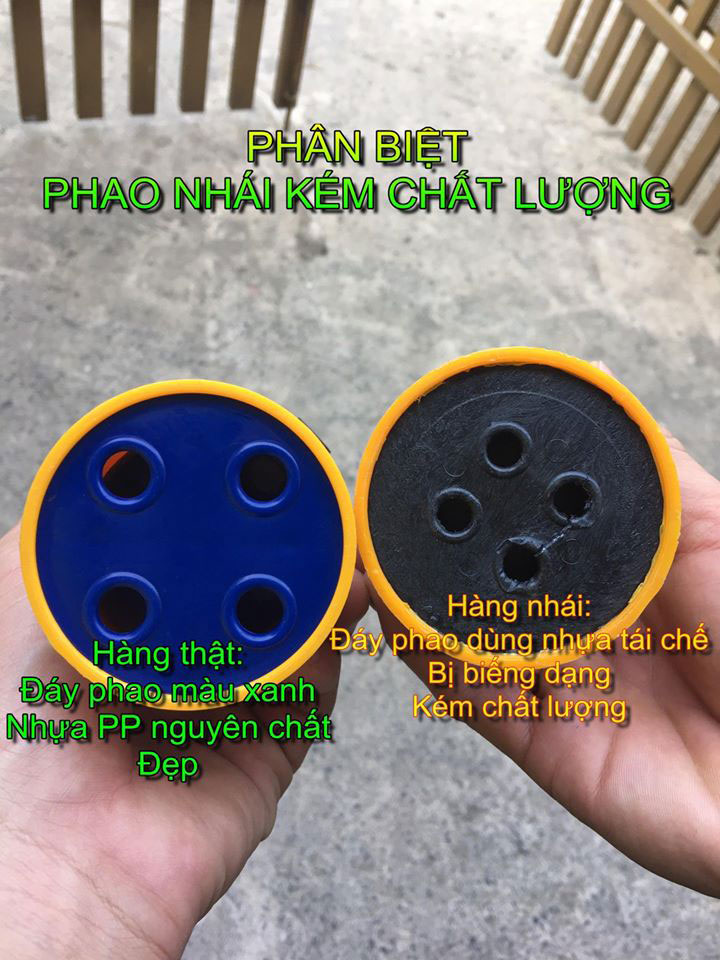 Phân Biệt Phao Cơ giả và Chính Hãng Dựa Vào Đáy Phao