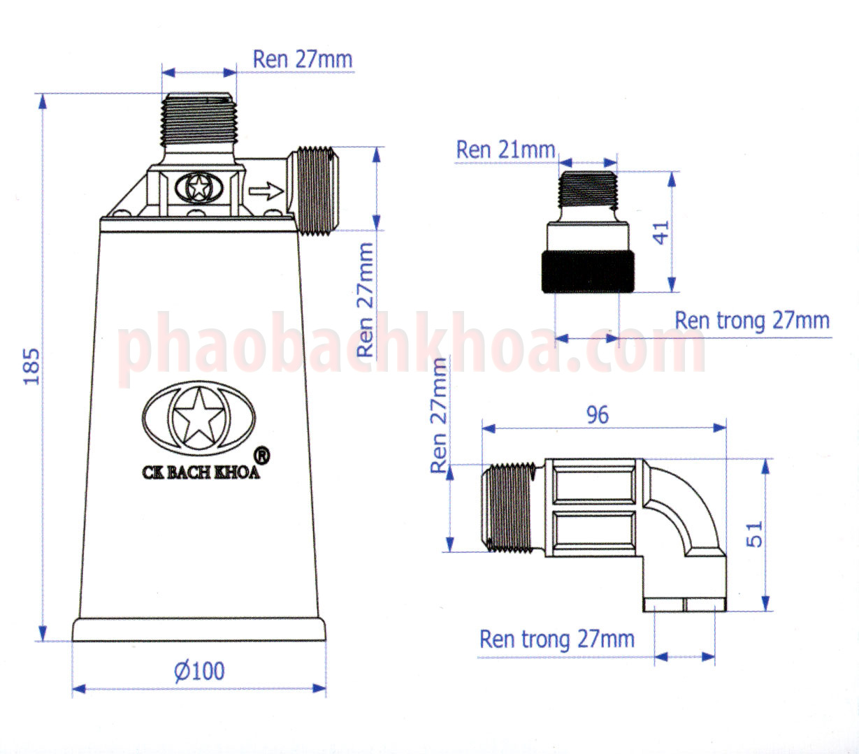 Cấu tạo phao cơ chống tràn phi 27