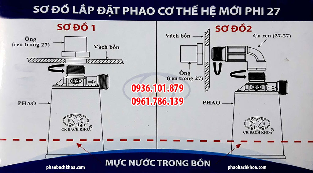Sơ Đồ Lắp Đặt Phao Cơ Thế Hệ Mới Phi 27