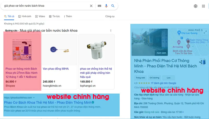 Giá phao cơ bồn nước trên sàn TMĐT