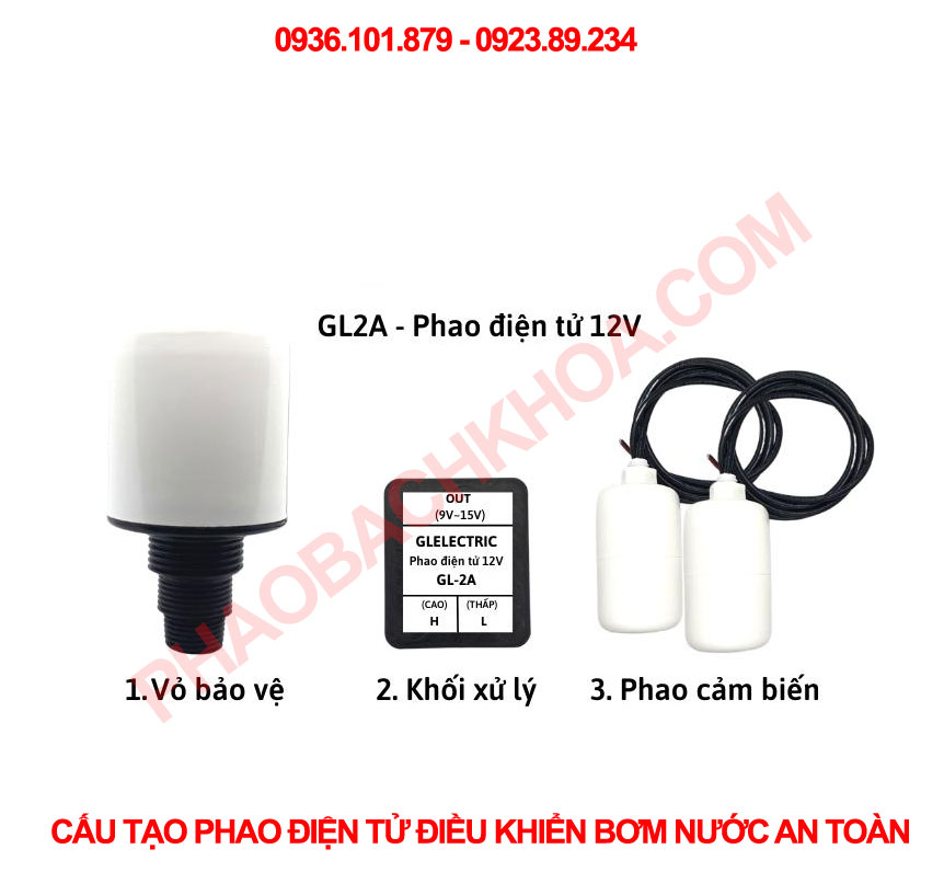 Cấu tạo phao điện tử điều khiển bơm nước an toàn