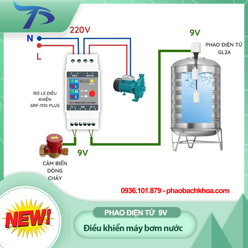 Phao điện bồn nước 9v