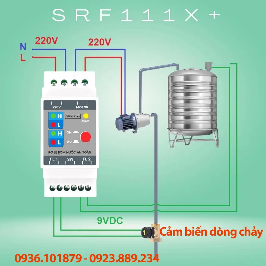 Bộ phao điện bồn nước 9V