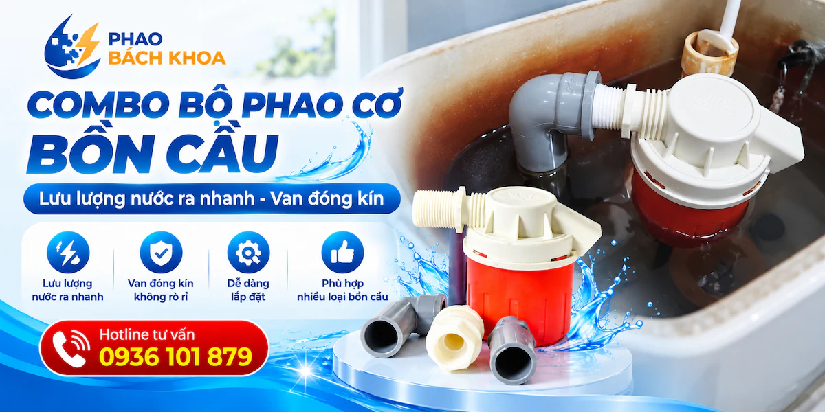 Lắp đặt phao cơ bồn cầu