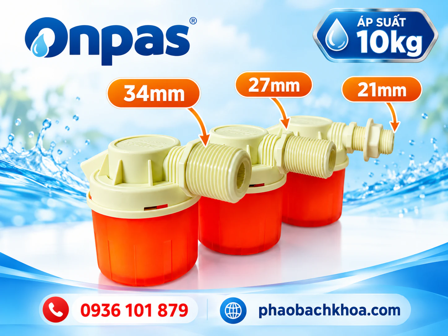 Van phao cơ Onpas 21mm 27mm và 34mm