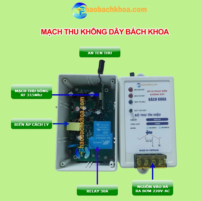 Mạch thu phao điện không dây Bách Khoa