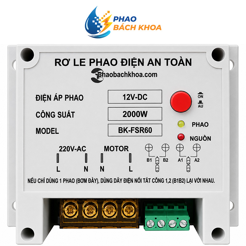 Relay phao điện an toàn Bách Khoa 60A 12V-DC