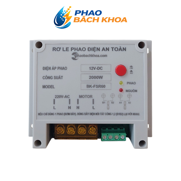 Rơ le phao điện an toàn Bách Khoa 12V-DC 60A