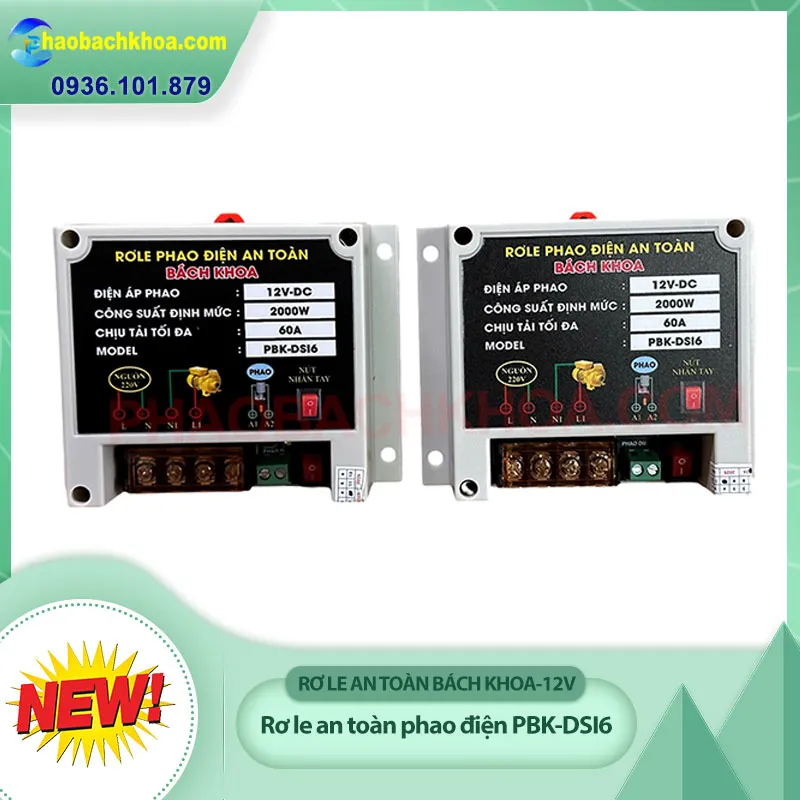 Relay phao điện an toàn Bách Khoa công suất định mức 1500w đến 2000w